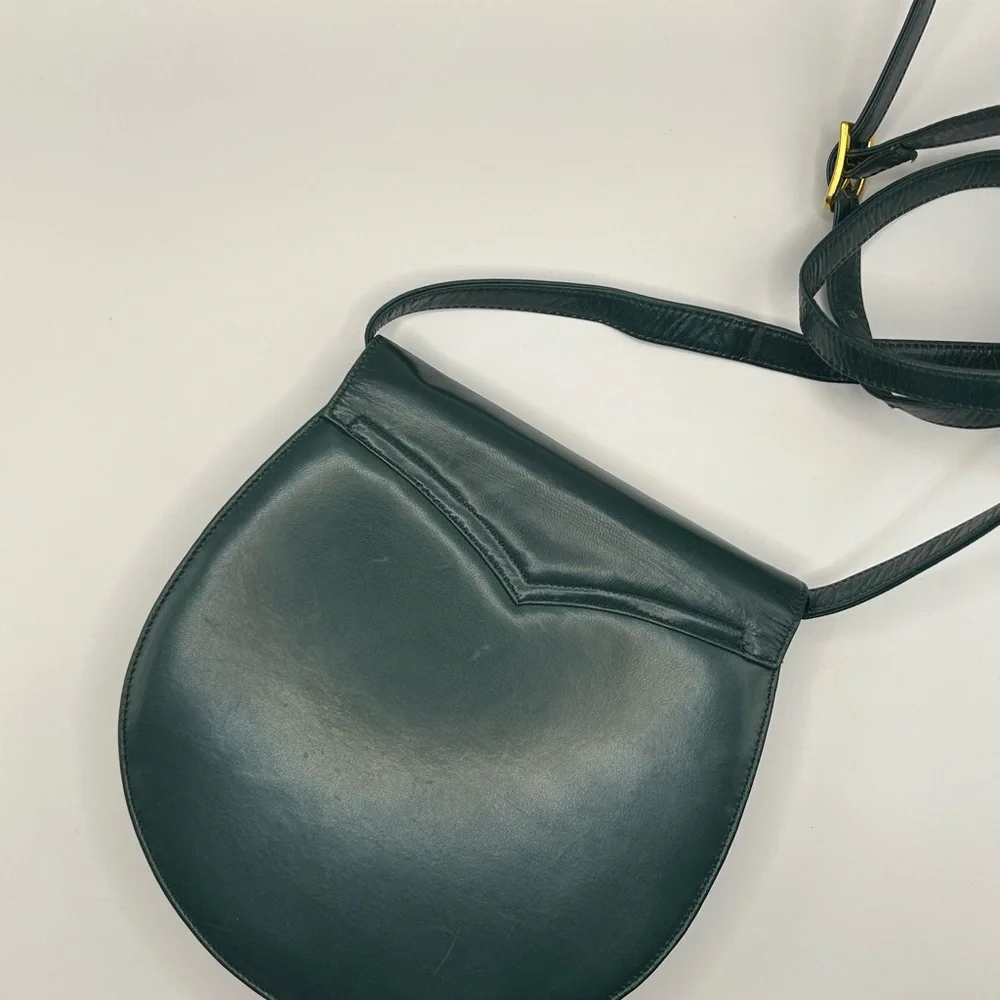 Bally Vintage Saddle Crossbody Teal Leather - Picture 3 of 11